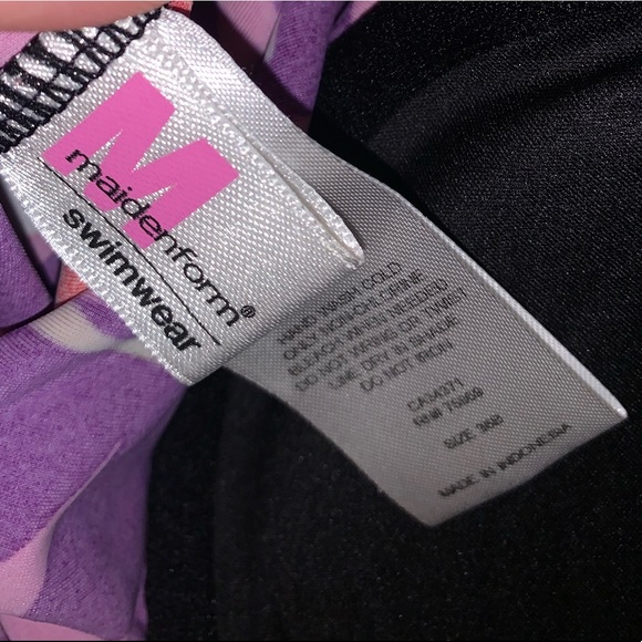 Maidenform Swimwear Purple Multicolor Floral Swim Top size 36B - Picture 6 of 11